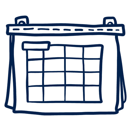 Hand drawn Calendar icon. Doodle Cartoon element of calendar icons for your web design isolated on white background.のイラスト素材