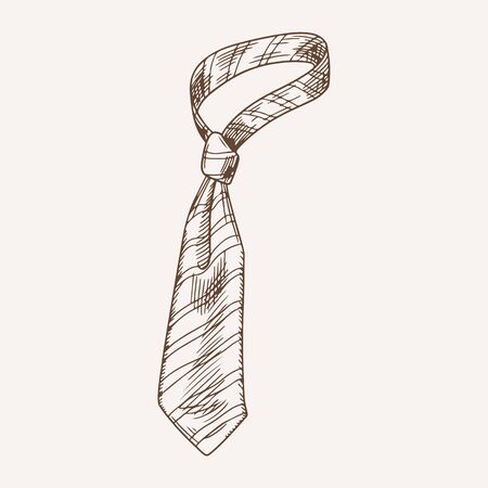 Fashionable striped male necktie hand drawn illustrationのイラスト素材