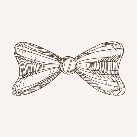 Elegant male bow tie hand drawn illustrationのイラスト素材