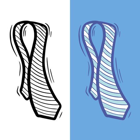 Stylish neckties with stripes hand drawn illustrationのイラスト素材