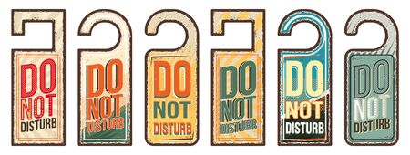 Do not disturb vintage style hand drawn sings setのイラスト素材