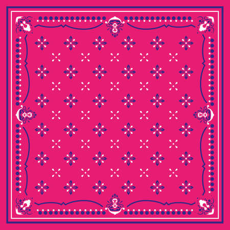 Seamless pattern based on square ornament Bandana Print for boys and girls. motive for print on fabric or papperのイラスト素材