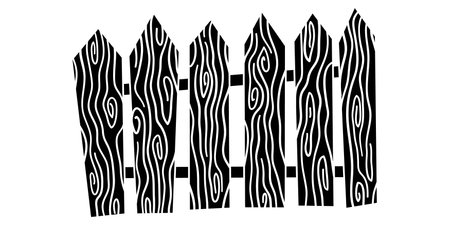 Fence black and white hand drawn illustrationのイラスト素材