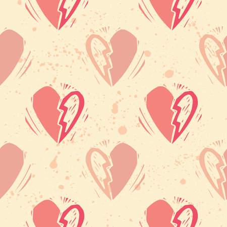 Abstract seamless pattern of hearts. Valentines Day theme.. Vector Repeating textile wallpaper for boys and girls.のイラスト素材