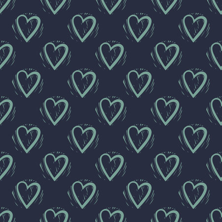Abstract seamless pattern of hearts. Valentines Day theme. Repeating textile wallpaper for boys and girls.の写真素材