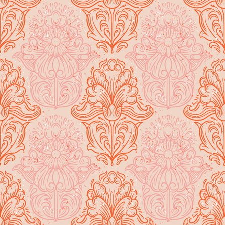 Vector Retro seamless pattern colorful nostalgic vintage repeat ornament background for textile, for textile, wallpaper.のイラスト素材