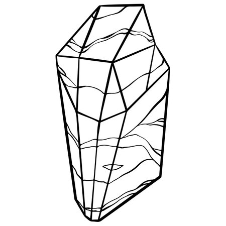 Vector Stone cartoon element. Mineral line icon. Rocks and crystals from geological deposits isolated on white backgroundのイラスト素材