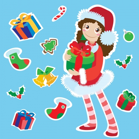 Santa girlのイラスト素材