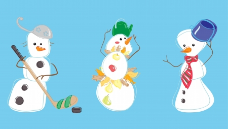 Three snow mansのイラスト素材