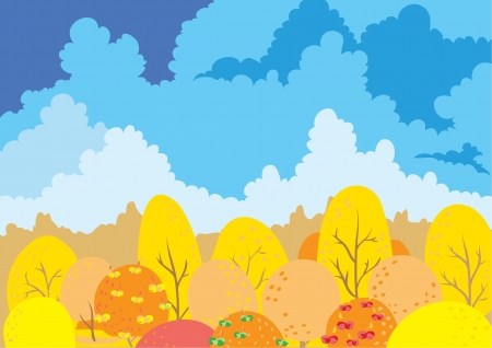 landscape under cloud のイラスト素材