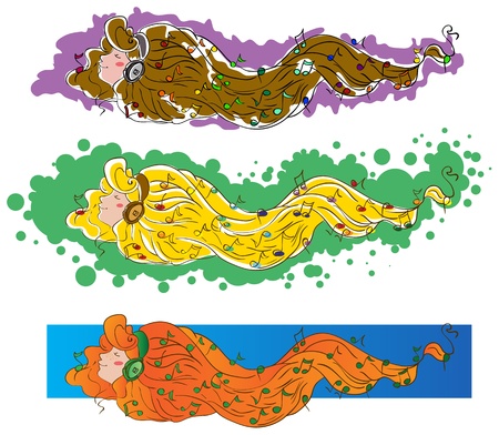	Music girlのイラスト素材