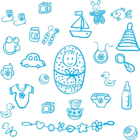 Set of baby design elementsのイラスト素材
