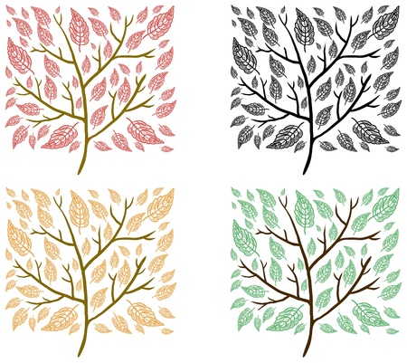 Four square treesのイラスト素材
