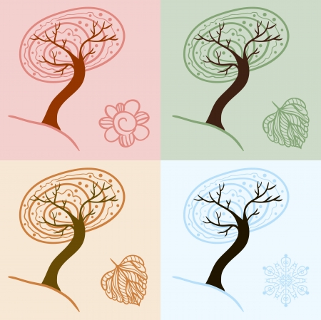 Four season trees のイラスト素材