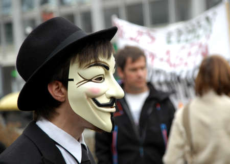 occupy frankfurt demonstrates at 29th october 2011のeditorial素材