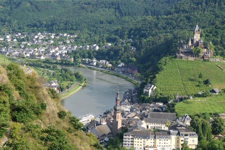 The landscape of Cochem, Germanyの写真素材