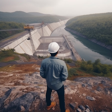 Engineers are at the forefront of the global effort to shift towards sustainable and renewable sources of energy, and one of the most promising technologies they are working on is hydroelectric power generation. Hydroelectric power is generated by harnessing the power of flowing water to spin turbines and generate electricity.generative aiの素材