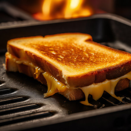 Grilled cheese is a beloved classic that satisfies cravings with its irresistible combination of melted cheese and golden, toasted bread. This simple yet indulgent comfort food has been a staple in households and diners for generations.generative aiの素材