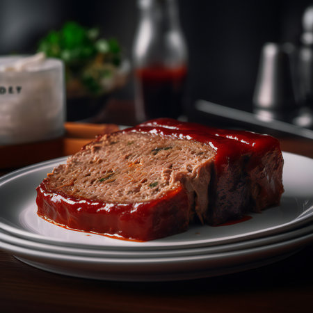 Meat loaf is the epitome of a satisfying and comforting meal. A generous slice of this savory dish brings together a medley of ground meat, breadcrumbs, eggs, and seasonings, baked to perfection and served with a side of nostalgia.generative aiの素材