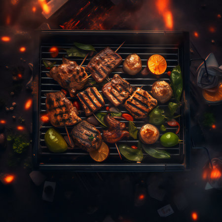 Barbecue is an art form that combines the mesmerizing dance of flames, the enticing aroma of smoky goodness, and the mouthwatering flavors of perfectly cooked meats. It's a culinary experience that transcends borders and cultures, bringing people together with its irresistible charm.generative aiの素材