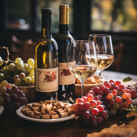 In this shot, a glass of wine stands as a symbol of centuries-old craftsmanship and the art of indulgence. The rich hue of the liquid reflects the play of light, revealing the complexity of flavors that dance on the palate. Whether enjoyed in solitude or in the company of friends, this image captures the essence of wine â a liquid poem that whispers stories of vineyards, of patience, and of the moments that deserve to be savored.generative aiの素材