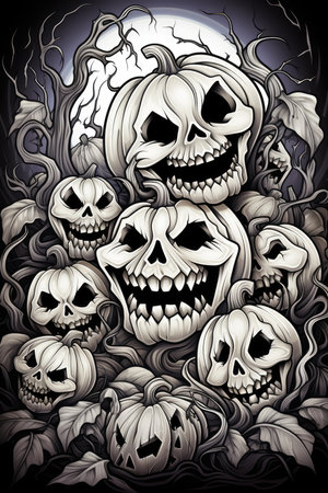 This 2:3 wallpaper transports you into a realm of Halloween enchantment, where the soft glow of jack-o'-lanterns illuminates the night. Each meticulously carved pumpkin boasts its own unique expression, from friendly grins to mischievous smirks.generative aiの素材