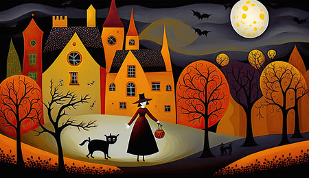In this collection of Halloween night coloring graphics, the canvas comes alive with the magic of the season. Ghosts glide through the moonlit sky, pumpkins cast their eerie glow, and witches stir their cauldrons in enchanting detail.の素材