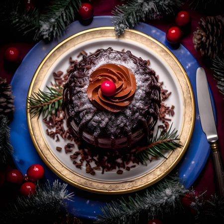 Christmas Pudding one of the most popular foods on Christmas Eve.AI generatedの素材