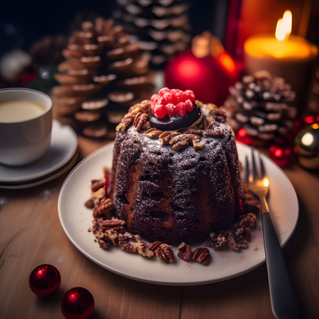 Christmas Pudding one of the most popular foods on Christmas Eve.AI generatedの素材