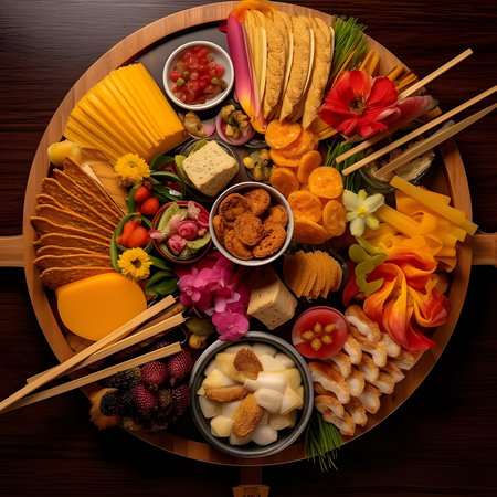 Cheese platter one of the most popular foods on Christmas Eve.AI generatedの素材
