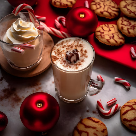 Eggnog one of the most popular foods on Christmas Eve.AI generatedの素材