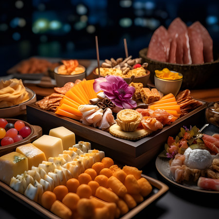 Cheese platter one of the most popular foods on Christmas Eve.AI generatedの素材
