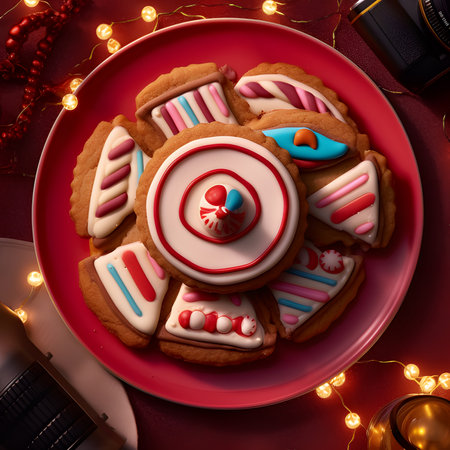 Linzer cookie one of the most popular foods on Christmas Eve.AI generatedの素材