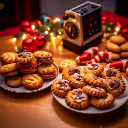 Mince Pies one of the most popular foods on Christmas Eve.AI generatedの素材