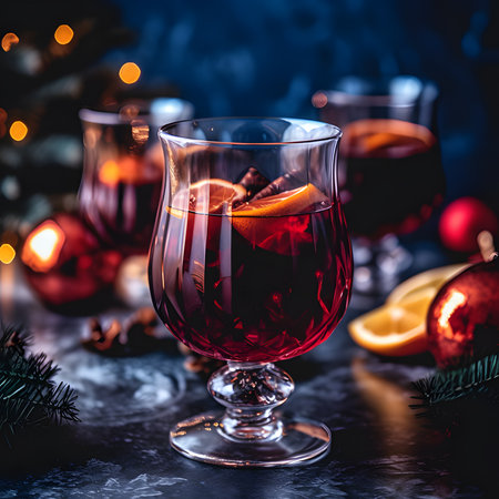 Mulled Wine one of the most popular foods on Christmas Eve.AI generatedの素材