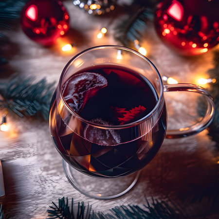 Mulled Wine one of the most popular foods on Christmas Eve.AI generatedの素材