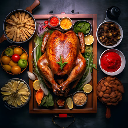 Rosemary Roasted Turkey one of the most popular foods on Christmas Eve.AI generatedの素材