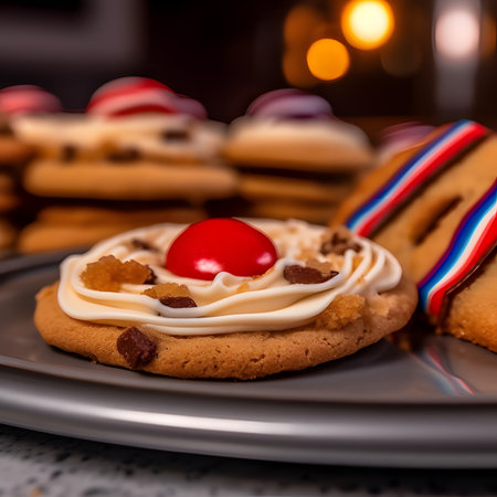 Linzer cookie one of the most popular foods on Christmas Eve.AI generatedの素材