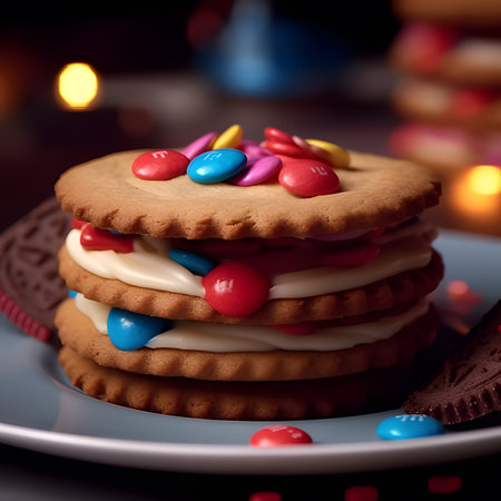 Linzer cookie one of the most popular foods on Christmas Eve.AI generatedの素材