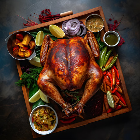 Rosemary Roasted Turkey one of the most popular foods on Christmas Eve.AI generatedの素材