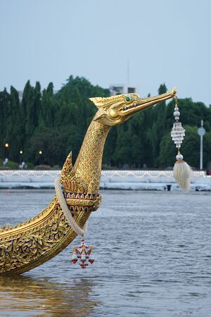 Suphannahong royal boat which is reserve only for Thai King. This boat was bring out to show at the King coronation ceremonyの写真素材