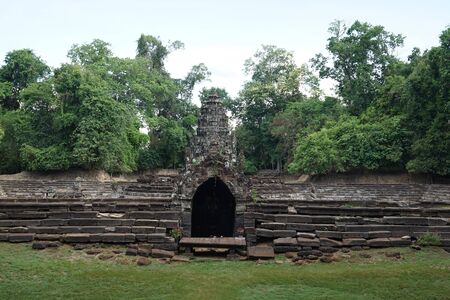 This is part of the Neak Poun temple in Siem Reap, Cambodia. Historical temple which was constructed almost 1000 years agoの写真素材