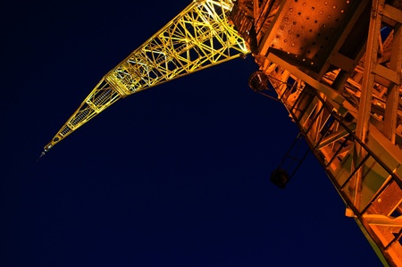 Colorful Crane at Nightの写真素材