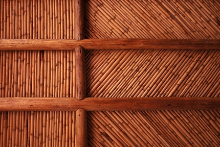 An abstract image of a bamboo ceiling の写真素材