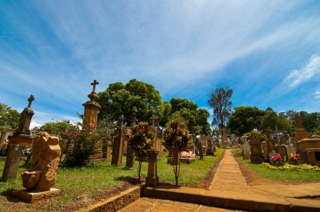 The cemetery of Barichara in Colombia の写真素材