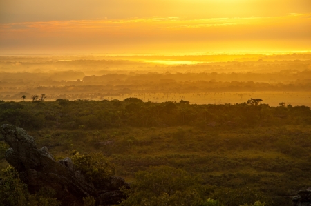 Early morning sunrise in La Macarena, Colombia の写真素材