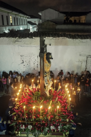 Popayan, Colombia - APRIL 5: Traditional Easter Celebration in the streets of the city