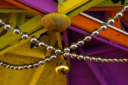 Multicolored decorations in San Andres, Colombiaの写真素材