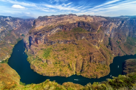 View from above the Sumidero Canyon in Chiapas, Mexicoの写真素材