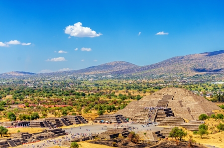 Pyramid of the Moon at the ancient city of Teotihuacan near Mexico Cityの写真素材